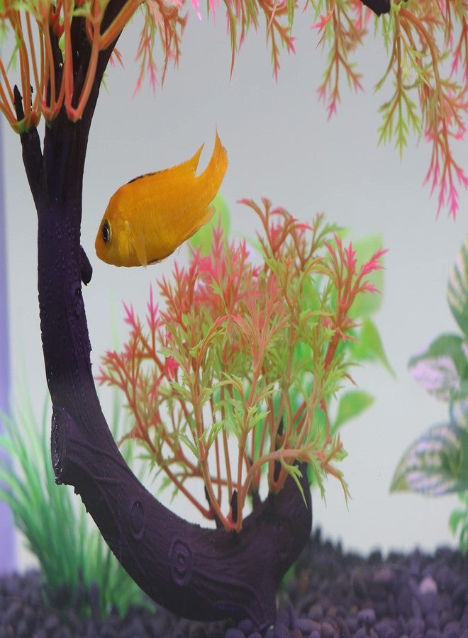AQUA KT Aquarium Landscape Curved Tree Magenta Plant Plastic for Betta Clownfish Cichlid Guppy Glofish Tank Decoration - Image 5